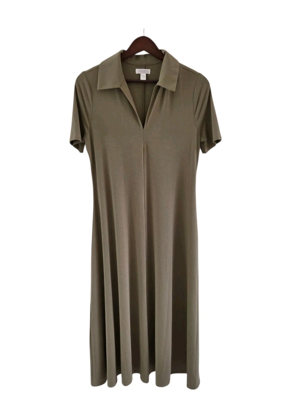 Nordstrom Rack Khaki Short Sleeve Knit Polo Dress Womens Size Small
